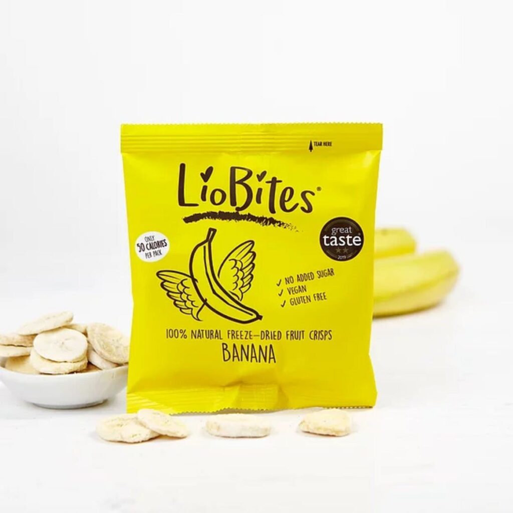 LioBites külmkuivatatud banaanikrõpsud tervislik vahepala